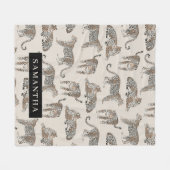 Dschungel Leopard Wildtier Muster Fleecedecke (Vorderseite (Horizontal))