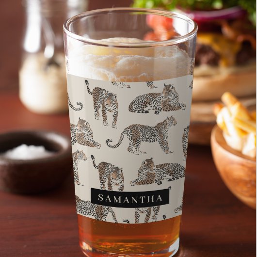 Dschungel-Leopard Wildtier-Muster Glas