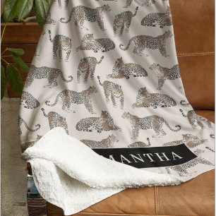 Dschungel-Leopard Wildtier-Muster Sherpadecke