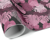 Dschungel lila Natur Blumenmuster Geschenkpapier (Rolleneckpunkt)