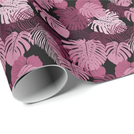 Dschungel lila Natur Blumenmuster Geschenkpapier (Rolleneckpunkt)