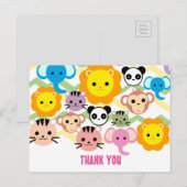 Dschungel, Löwe, Tiger, Elefant, danke Karte (Vorne/Hinten)
