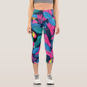 Dschungel-Mischmasch Capri Leggings (Vorderseite)