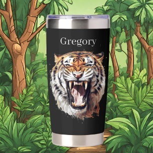 Dschungel mit coolem Tiger Thermobecher