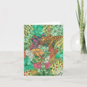 Dschungel mit Sleepy Jaguar Blank Card Dankeskarte (Vorderseite)