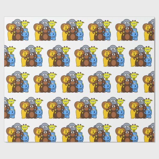 Dschungel oder Zootiere - Geschenkwrap Geschenkpapier (Flach)