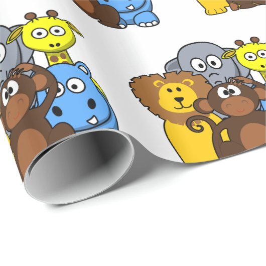 Dschungel oder Zootiere - Geschenkwrap Geschenkpapier (Rolleneckpunkt)