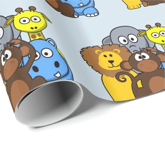 Dschungel oder Zootiere - Geschenkwrap Geschenkpapier (Rolleneckpunkt)
