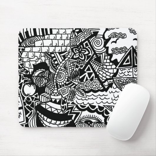 Dschungel-Ozean-Gekritzel Mousepad (Mit Mouse)