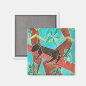 Dschungel Panther Original Abstrakt Kunst Magnet (Vorderseite/Rückseite)