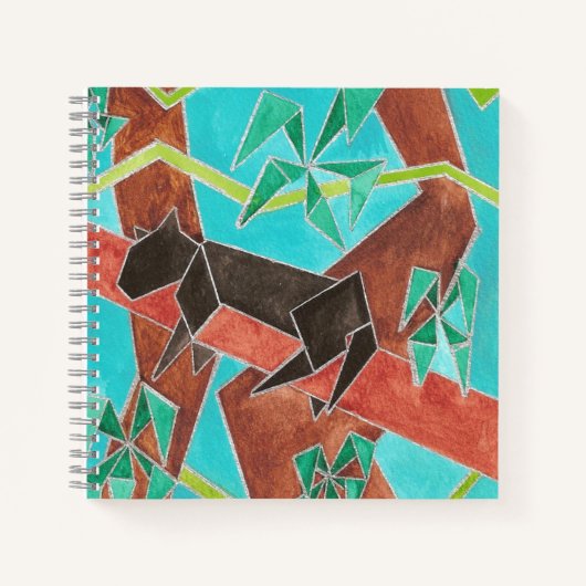 Dschungel Panther Original Abstrakt Kunst Notizblock (Vorderseite)
