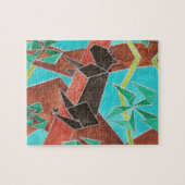 Dschungel Panther Original Abstrakt Kunst Puzzle (Horizontal)