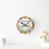 Dschungel-Parade-Safari-Zoo-tierische Runde Wanduhr (Zuhause)