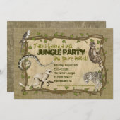 Dschungel-Party Einladung (Vorne/Hinten)