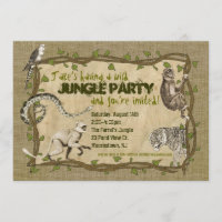 Dschungel-Party Einladung