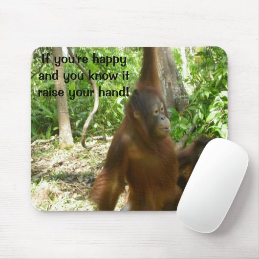 Dschungel-Primat-tierischer glücklicher Mousepad (Mit Mouse)