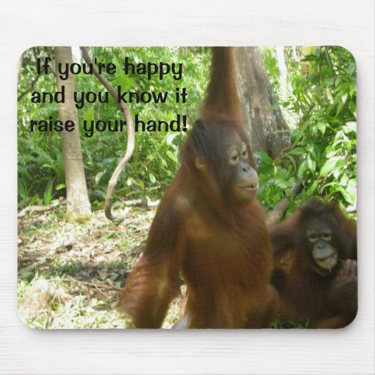 Dschungel-Primat-tierischer glücklicher Mousepad (Vorne)
