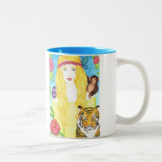 Dschungel-Prinzessin Mug 11oz (weiß/Blau) Zweifarbige Tasse