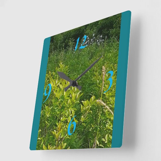 Dschungel Quadratische Wanduhr (Winkel)