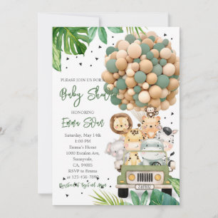 Dschungel-Safari-Baby-Party Einladung
