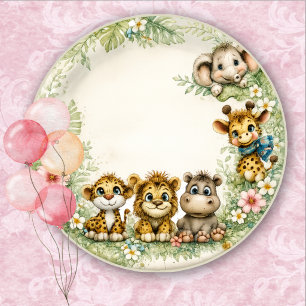 Dschungel-Safari-Baby-Shower-Party-Teller Pappteller