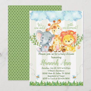 Dschungel-Safari-Babyparty-Einladung laden ein Einladung