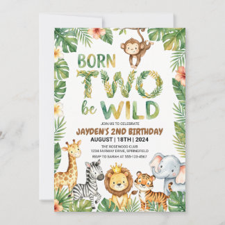 Dschungel-Safari - Born To Be Wild Geburtstagseinl Einladung