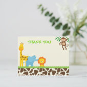 Dschungel-Safari danken Ihnen Anmerkungskarten Dankeskarte (Stehend Vorderseite)