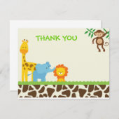 Dschungel-Safari danken Ihnen Anmerkungskarten Dankeskarte (Vorne/Hinten)