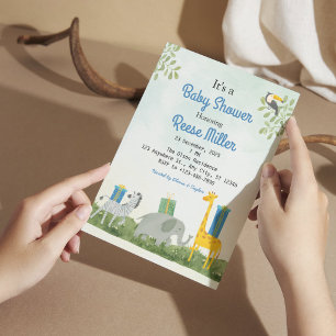 Dschungel-Safari-Grün-Baby-Shower-Party Einladung