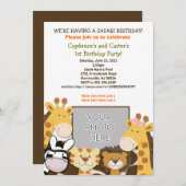 Dschungel-Safari-laden afrikanisches Einladung (Vorne/Hinten)