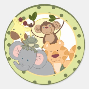 Dschungel-Safari-Rundum-Gunstaufkleber Runder Aufkleber