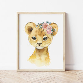 Dschungel-Safari-Tier-Kinderzimmer-Kunst, Wasserfa Poster