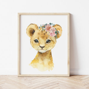 Dschungel-Safari-Tier-Kinderzimmer-Kunst, Wasserfa Poster