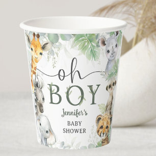 Dschungel-Safari-Tiere Baby-Party Oh Junge Pappbecher