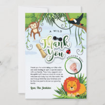 Dschungel-Safari-Tiere Baby Shower Danke