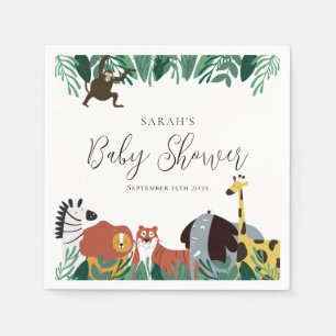 Dschungel-Safari-Tiere Baby Shower Serviette