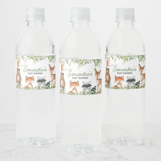 Dschungel-Safari-Tiere Baby Shower Wasserflaschenetikett (Flaschen)