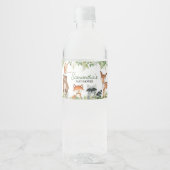 Dschungel-Safari-Tiere Baby Shower Wasserflaschenetikett (Vorderseite)
