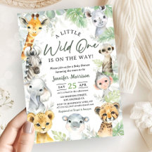 Dschungel-Safari-Tiere Baby Shower "Wild One"