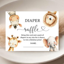 Dschungel-Safari-Tiere Baby Shower Windel-Raffle