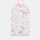 Dschungel-Safari-Tiere Dankeschön-Geschenk in Rosa Geschenkanhänger (Rückseite)