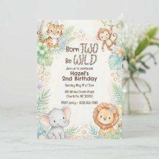 Dschungel Safari Tiere Geboren Um Wild Zu Sein  Ge Einladung