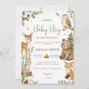 Dschungel-Safari-Tiere Junge Baby Shower Einladung