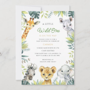 Dschungel-Safari-Tiere Wilde Baby-Party Einladung