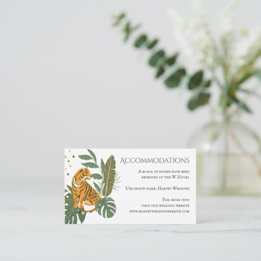 Dschungel-Safari-Tiger-Hochzeits-Anpassungen Begleitkarte (Stehend Vorderseite)