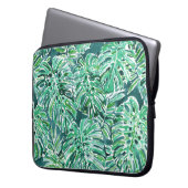 DSCHUNGEL-SCHWINGUNGEN Grün tropisches Monstera Laptopschutzhülle (Vorderseite Links)