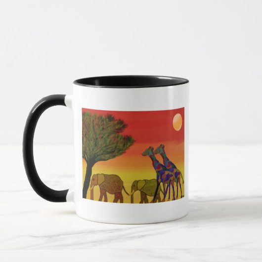 Dschungel-Sonnenuntergang-Tasse Tasse (Links)