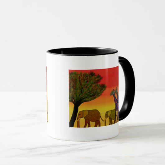 Dschungel-Sonnenuntergang-Tasse Tasse (VorderseiteRechts)