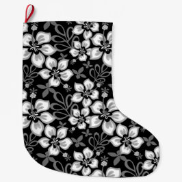 Dschungel-Surf-Muster in Schwarz Großer Weihnachtsstrumpf